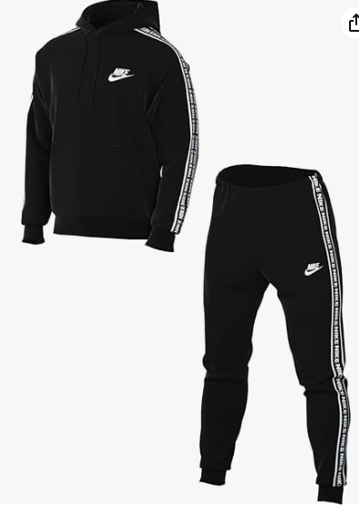 Nike Club Fleece Black Taped Tracksuit