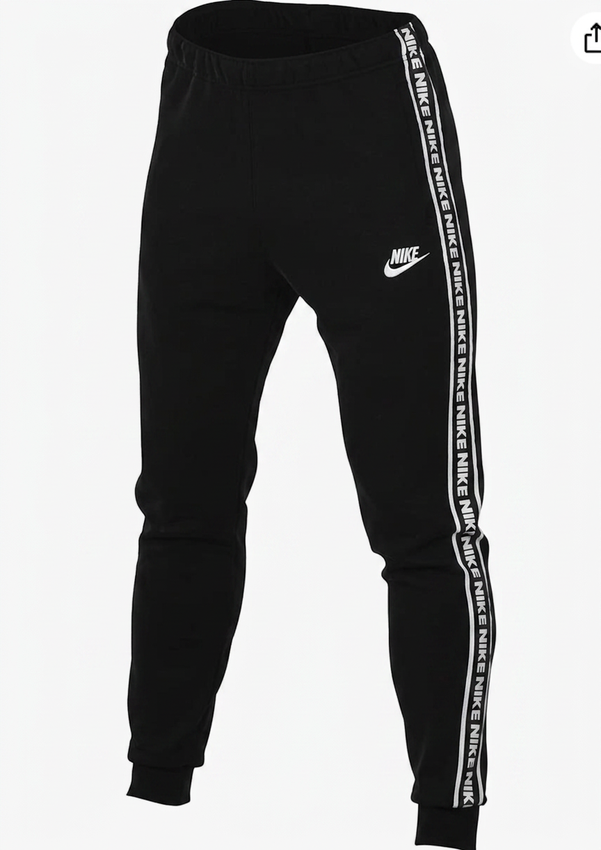 Nike Club Fleece Black Taped Joggers