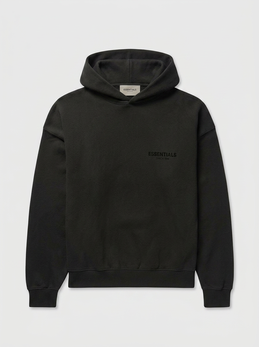 Fear of God Essentials Tonal Black Hoodie